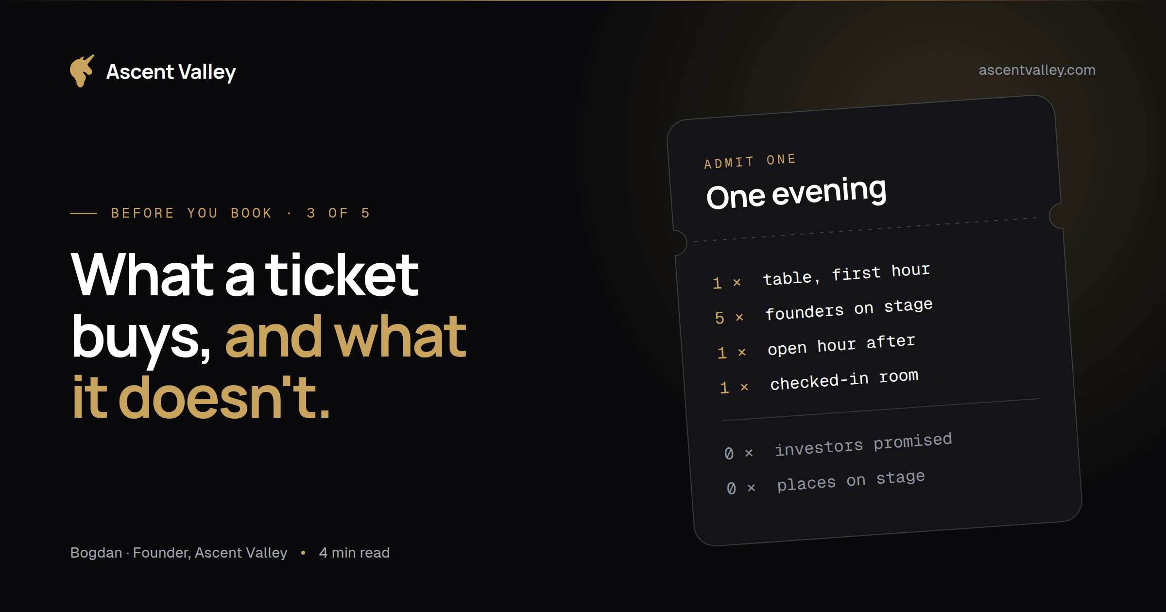 A ticket itemised like a receipt