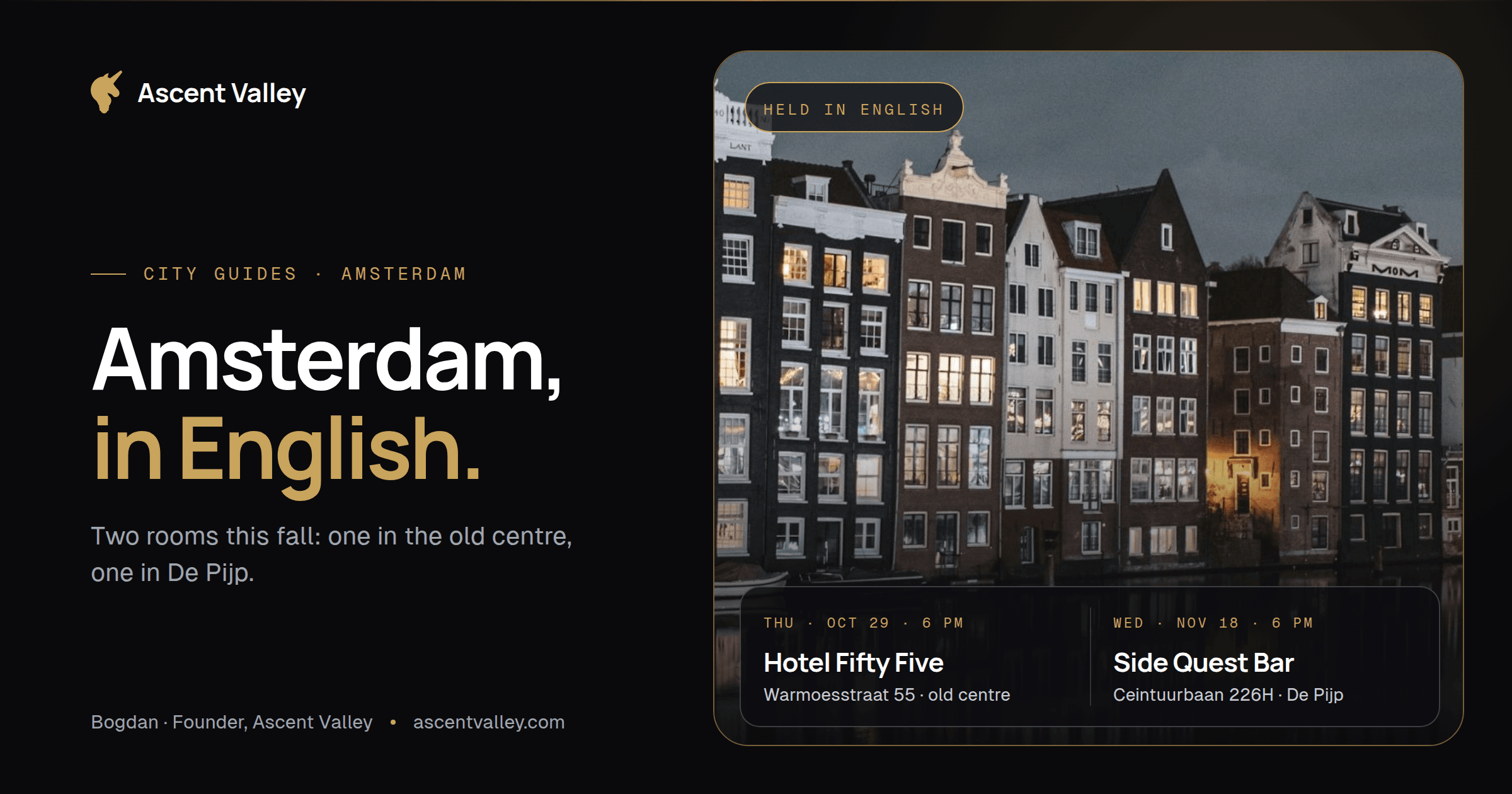 Amsterdam canal houses at night
