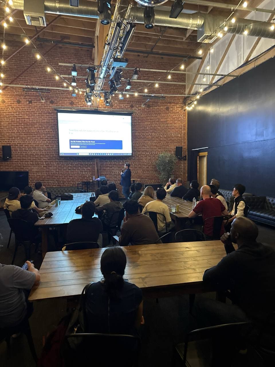 A founder pitching to the San Jose room