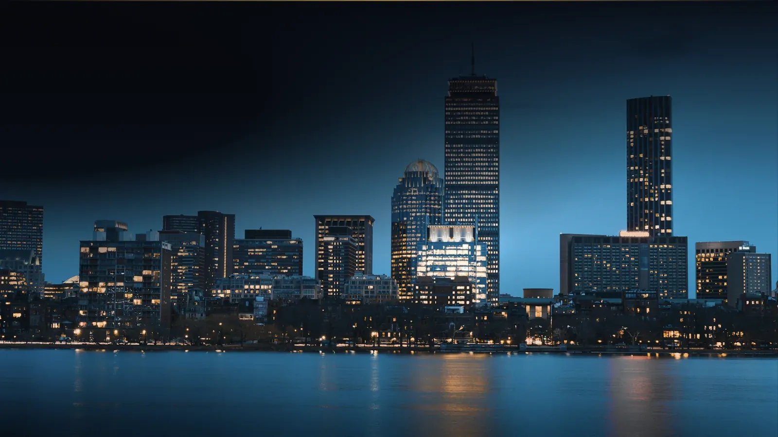 Boston Back Bay skyline over the Charles River