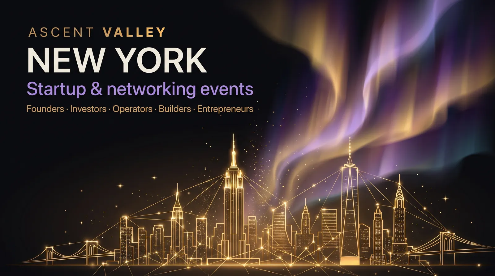 New York skyline drawn in golden light