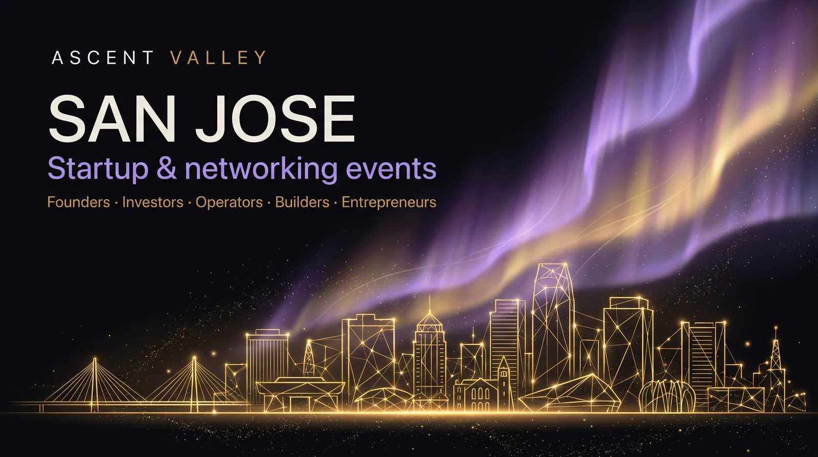 San Jose skyline drawn in golden light